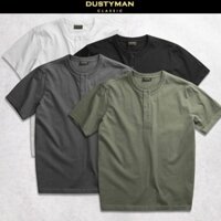 Áo Thun Nam Henley Cổ Điển DUSTYMAN - Vải 100% Cotton - Form Regular Fit
