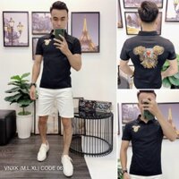 Áo thun nam họa tiết đại bàng đính đá nổi bật sành điệu chất liệu thun cotton 100% co dãn