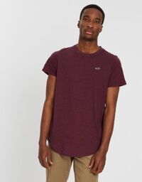 Áo thun nam Hollister HCO-T154 Curved Hem Tee Burgundy