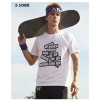 Áo thun nam in hình kiểu độc never give up