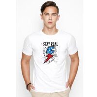 Áo thun nam in hình stay real Hàn Quốc vải dày mịn TEE19S157 - Size L