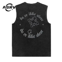 Áo thun nam không tay ASRV Áo thun thêu chữ thập mùa hè