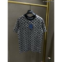 Áo Thun nam Lv cao cấp họa tiết phôi nền logo lưới rách cực đẹp 2025