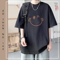 Áo Thun Nam Màu Đen In Miệng Cười Vui Vẻ - Trắng - M