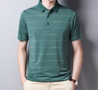 Áo thun nam ngắn tay áo thun nam polo áo thun nam sọc caro áo thun mỏng công sở POLO nam mã 123  - Màu Xanh Lá - XL