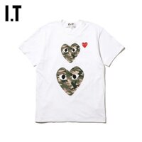 Áo thun nam ngắn tay CDG Camo Love Print