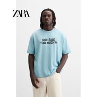 Áo thun nam ngắn tay cổ tròn in hình dáng rộng ZARA mới dành cho nam 3665331