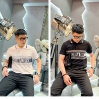 Áo thun nam ngắn tay cổ trụ họa tiết in thời trang trẻ trung, cực ngầu Hot trend, chất thun cotton cao cấp