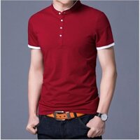 ÁO THUN NAM NGẮN TAY CỔ TRỤ PHONG CÁCH HÀN QUỐC ATN01-ĐỎ gapro fashion