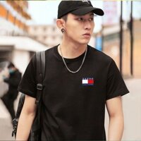 Áo thun nam ngắn tay dáng rộng Cotton nguyên chất Mùa hè mới Hợp thời trang Thương hiệu chung Tommy Áo thun thường ngày Áo thun ngắn tay hàng đầu