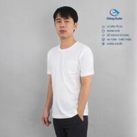 Áo thun nam ngắn tay Dệt kim Đông Xuân A0859, cổ tròn, phom suông, có túi áo