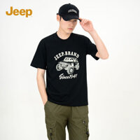 Áo thun nam ngắn tay Jeep mùa hè cotton nam áo sơ mi in hình giản dị kiểu Mỹ áo thun dáng rộng