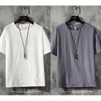 Áo thun nam ngắn tay nhẹ cao cấp Retro Ice Silk Feel Quần áo khô nhanh dáng rộng Size lớn Áo thun cổ tròn hàng đầu VG