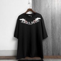 Áo thun nam nữ, áo phông Angel Devil ,  form dáng unisex kết hợp với hình in trước ngực cực sịn sò M7  ྇