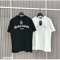 Áo Thun Nam Nữ Christan Loubotin Nhũ Bạc Lấp Lánh - Áo Thun LC Kim Tuyến Cổ Bo Tròn Dày Dặn Hàng Đẹp Chuẩn Boy Phố