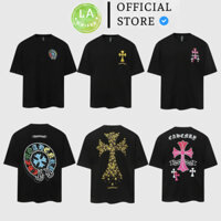 Áo Thun Nam Nữ Chrome Hearts In Hình Form Rộng Tay Lỡ Cotton 2 Chiều Full Tag Mạc Túi Zip