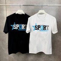 Áo thun nam nữ chữ trắng đen