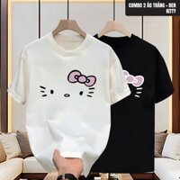 Áo thun nam nữ cổ tròn KITTY chất cotton mềm mại, áo phông in phong cách boy phố trẻ trung