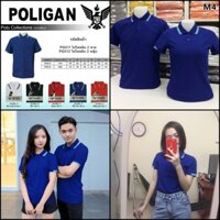 Áo Thun nam nữ cổ trụ Poligan Thái Lan màu Xanh Coban PLG001M4, PLG002M4 | Shopee Việt Nam