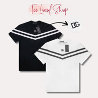 Áo Thun Nam Nữ DG Dolce Gabbana Phối Thân Thêu Logo Ngực Tay Lỡ Form Rộng Vải Cotton Full Tag Mạc