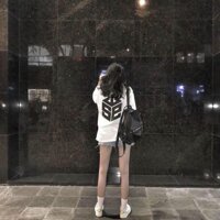 Áo thun nam nữ form rộng , áo thun phát sáng , áo thun unisex tay lỡ phát sáng - Đen,Freeaize