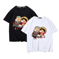 Áo Thun nam nữ from rộng tay lỡ In Hình Sanji D.Ace Luffy Zoro One Piece 2 Mặt Áo Đen Cực Ngầu, Cực Đẹp