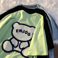 Áo Thun Nam Nữ Hình Gấu Enjog Tay Lỡ Form Rộng Unisex