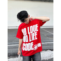Áo Thun Nam Nữ Local Brand Cotton Code Nn Tay Lỡ Cổ Tròn From Rộng In Nổi NO LOVE NO LIFE Cặp Đôi unisex
