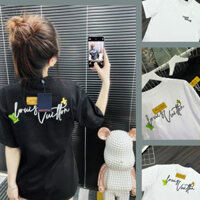 Áo Thun Nam Nữ Lv Hoa 4 cánh basic đơn giản. Chất Liệu Cotton 2 Chiều Co Giãn Cực Mát Giữ Form