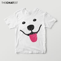 Áo Thun Nam Nữ Ngắn Tay Không Cổ In Hình 3D Chó Samoyed -DS03