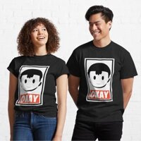 Áo thun nam, nữ OKEY phông unisex 2 màu đen và trắng chất liệu cotton Fullsize