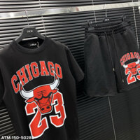 Áo thun nam nữ oversize CHICAGO chất liệu cotton 100%-250 gsm -in hình -cao cấp