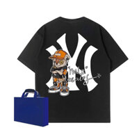 Áo Thun nam nữ Phong Cách Unisex Form Rộng MLB.NY Mix Gấu Cool Ngầu Định Lượng 250gsm