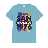 Áo Thun Nam Nữ Sanfrancisco Tay Ngắn Vải Thun 100% Cotton Mềm Mịn