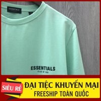 Áo thun nam nữ tay lỡ ESSENTIALS in ngực , Áo phông cộc tay basic unisex, Zing store *