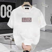 Áo thun nam nữ tay ngắn Uniqlo Belik Áo thun Logo bạc