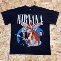 Áo thun nam nữ tay ngắn Nirvana Angel Rock Hiphop Cotton