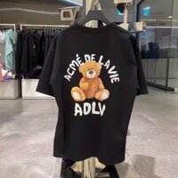 ✚✚♞♣☽☎áo thun nam nữ tay ngắn Korean Tide Brand Letter Bear Doll Gấu bông cô gái