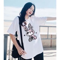 Áo Thun Nam Nữ Unisex Form Rộng Tay Lỡ In Hình Thỏ Chocolate [mã TRUA102 giảm 20%]