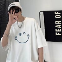 Áo thun nam nữ unisex tay lỡ Smile, Angel Devil, áo phông cotton freesize AM01- Hot Trend