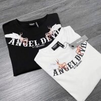 Áo thun nam nữ unisex tay lỡ Angel Devil, áo phông cotton freesize AD-Trend