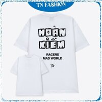 Áo Thun Nam Nữ Unisex Thiết Kế Chữ Quận Hoàn Kiếm - Hà Nội, Áo Phông Form Rộng Oversize Premium 100% Cotton 250GSM