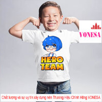 Áo thun Nam Nữ Vonesa, áo phông Unisex Nam Nữ có Size từ 25-84kg B6 - Trắng - S  30 - 42 KG