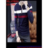 Áo thun nam ôm body dài tay hàn quốc phối màu sành điệu ATHQ24