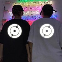 Áo Thun Nam Phản Quang In mắt sharingan hai phẩy, anime Naruto , áo chất, đi đêm, đi phượt bao ngầu,