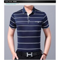 Áo Thun Nam Phối Sọc Kẻ Ngang Nam Tính - Trắng - XXL