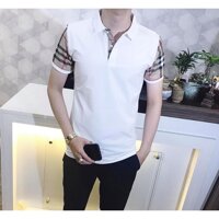 Áo Thun Nam Phối Tay Caro Nam Tính - Đen,XL