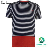 Áo thun nam Pierre Cardin Stripe Block cổ tròn (màu Navy/Red)
