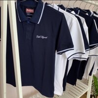 Áo thun nam Polo thêu chữ Think Different Xanh đen có size cho bé