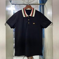 Áo thun nam polo thêu ong nút vàng GU chì vải dày đẹp chất lượng